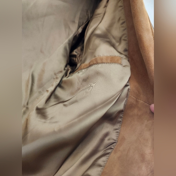 Lined Suede Jacket with zipper - Picture 2 of 8